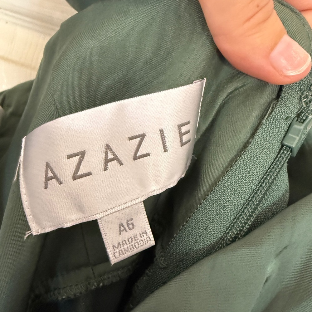 Azazie Dalilah Bridesmaid Dress in Eucalyptus Green - Picture 4 of 4